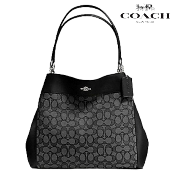Coach Handbags - 🎁Coach Lexy🎁 Signature Shoulder Bag in Smoke Black
